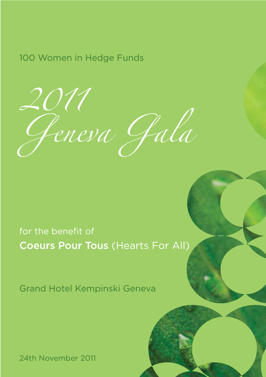 100 Women in Hedge Funds 2011 Geneva Gala Programme