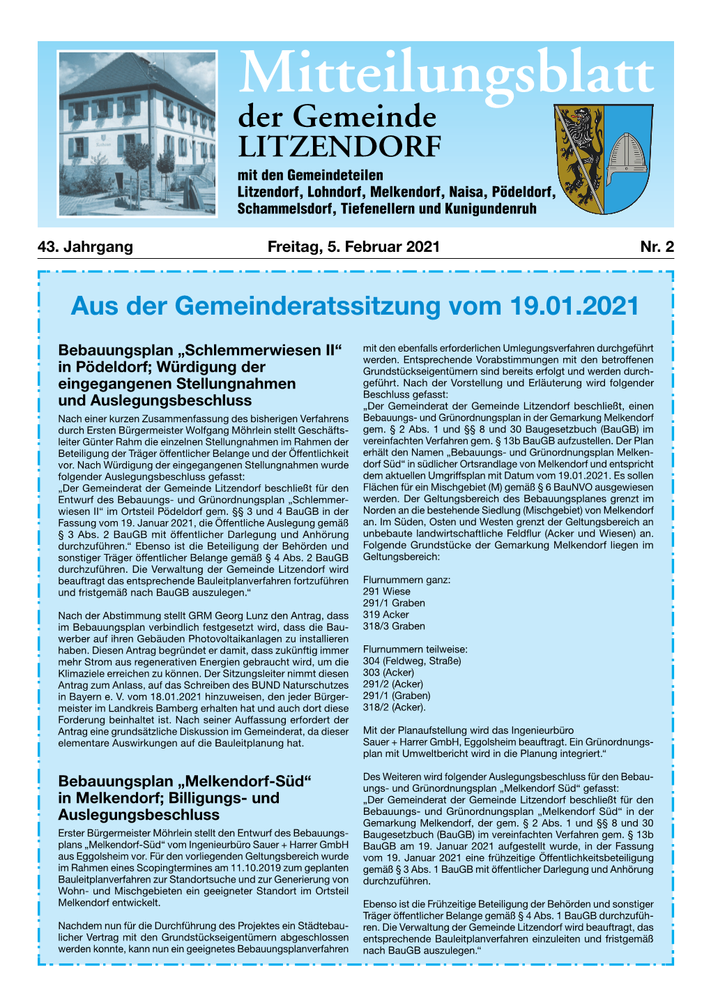 Mitteilungsblatt 2 Vom 05.02.2021