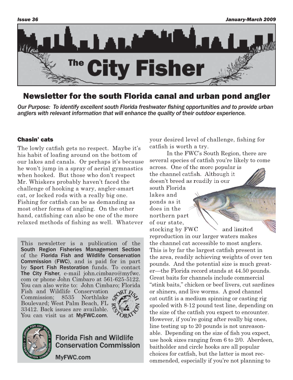 Newsletter for the South Florida Canal and Urban Pond Angler