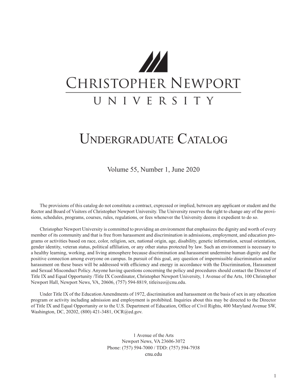 Undergraduate Catalog 2020-21