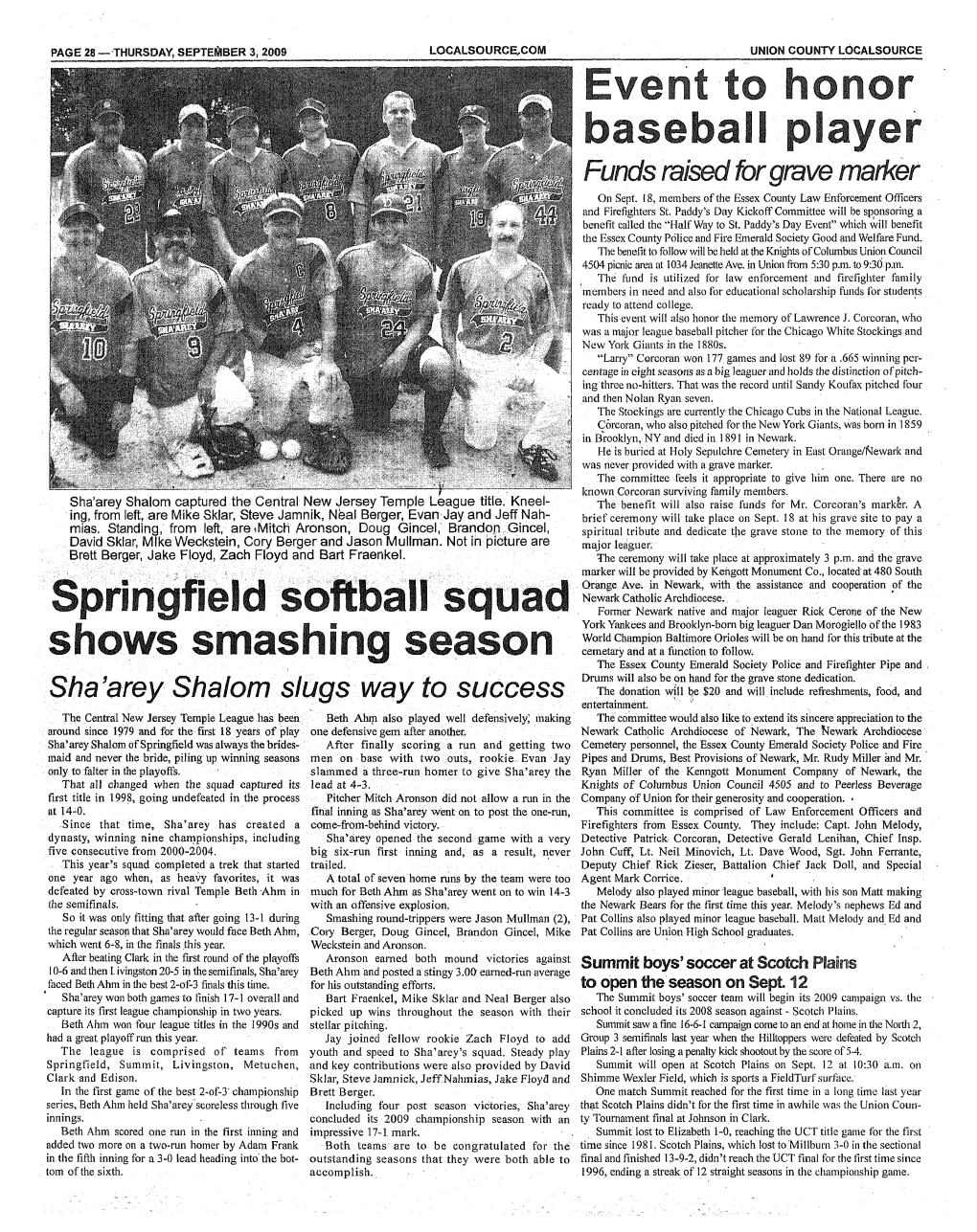 Springfield Softhall Squad Shows Smashing Season Event to Honor