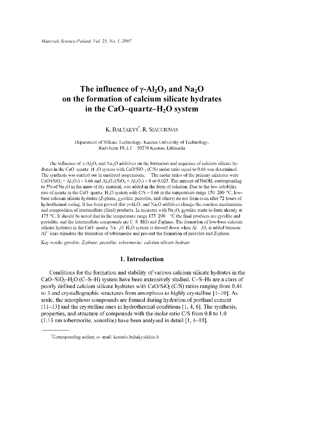 The Influence of Γ-Al2o3 and Na2o on the Formation of Calcium Silicate Hydrates
