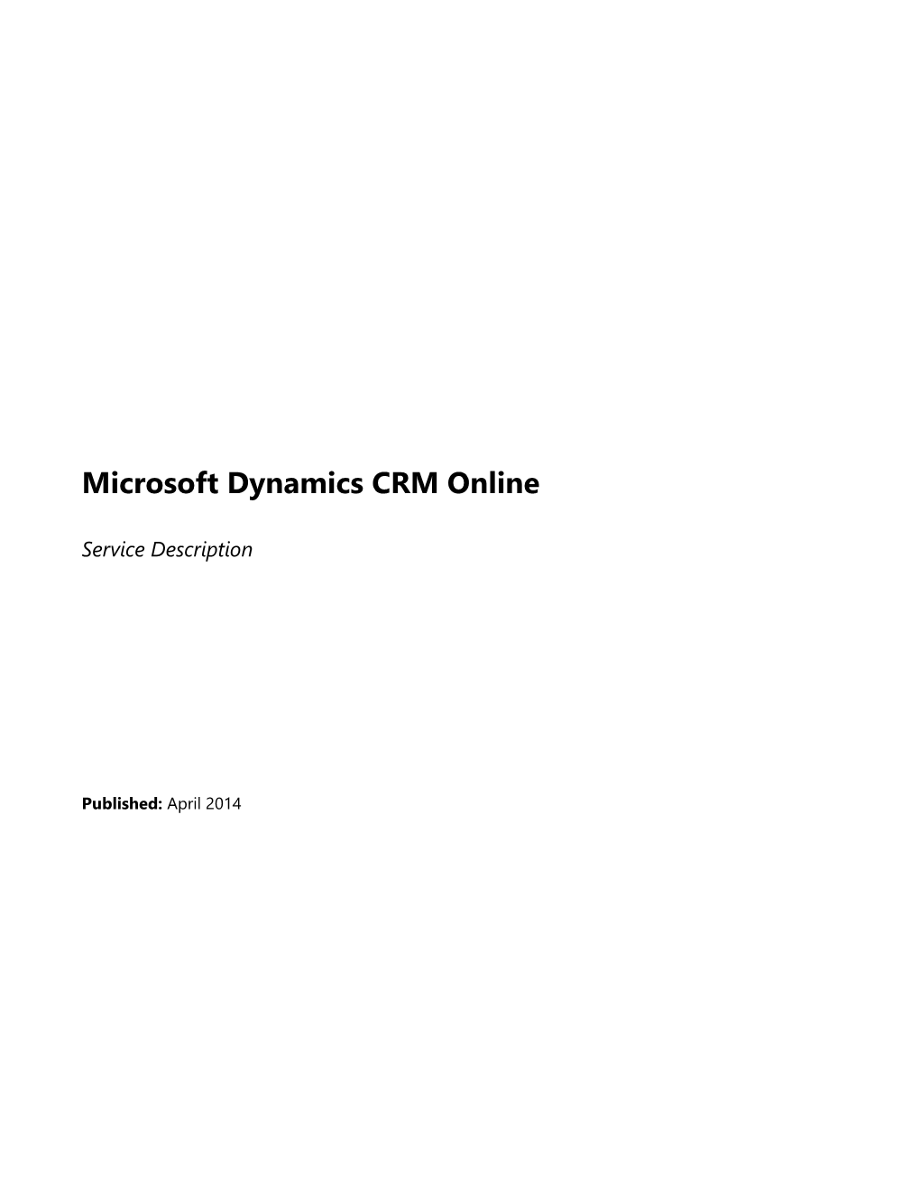 Microsoft Dynamics CRM Online