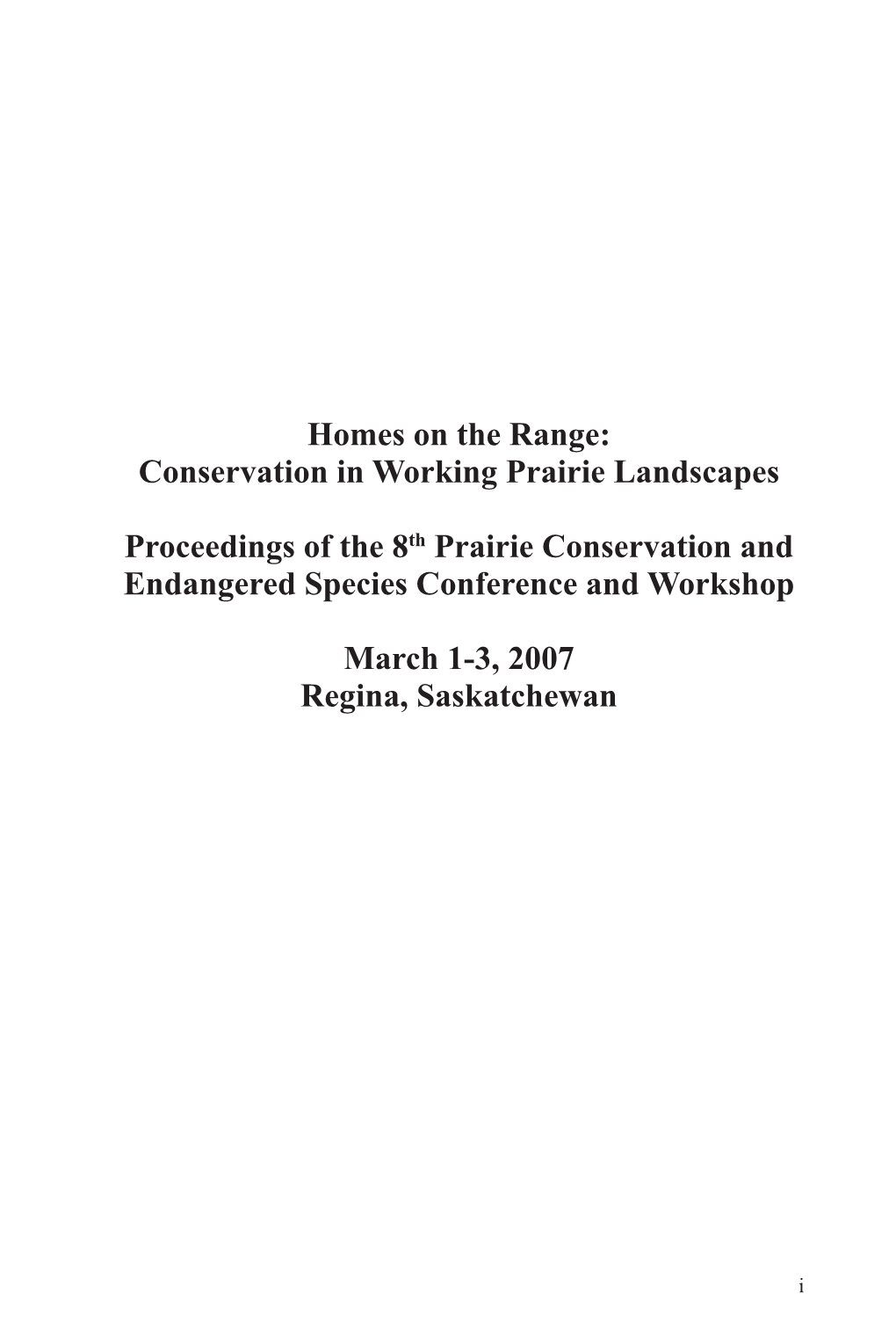 Homes on the Range: Conservation in Working Prairie Landscapes