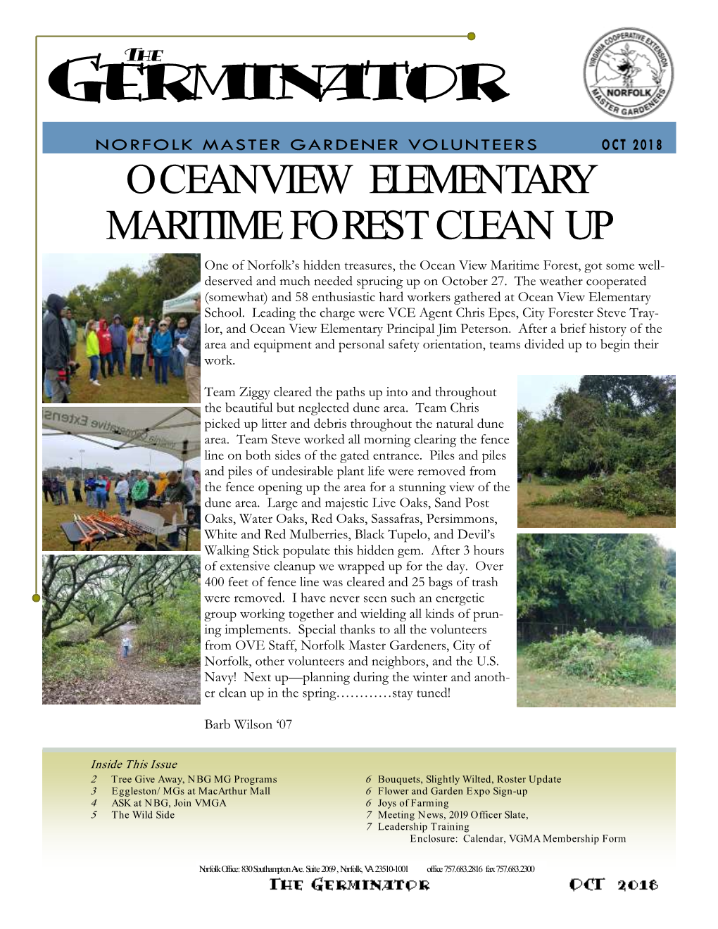 Oceanview Elementary Maritime Forest Clean Up