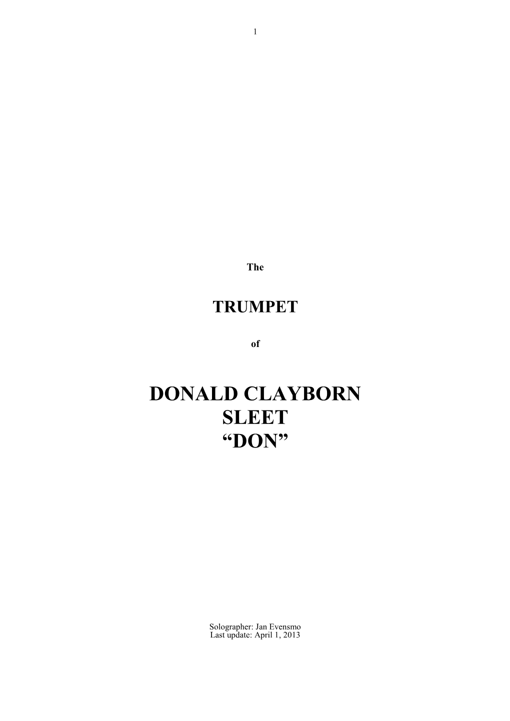 Download the TRUMPET of DON SLEET