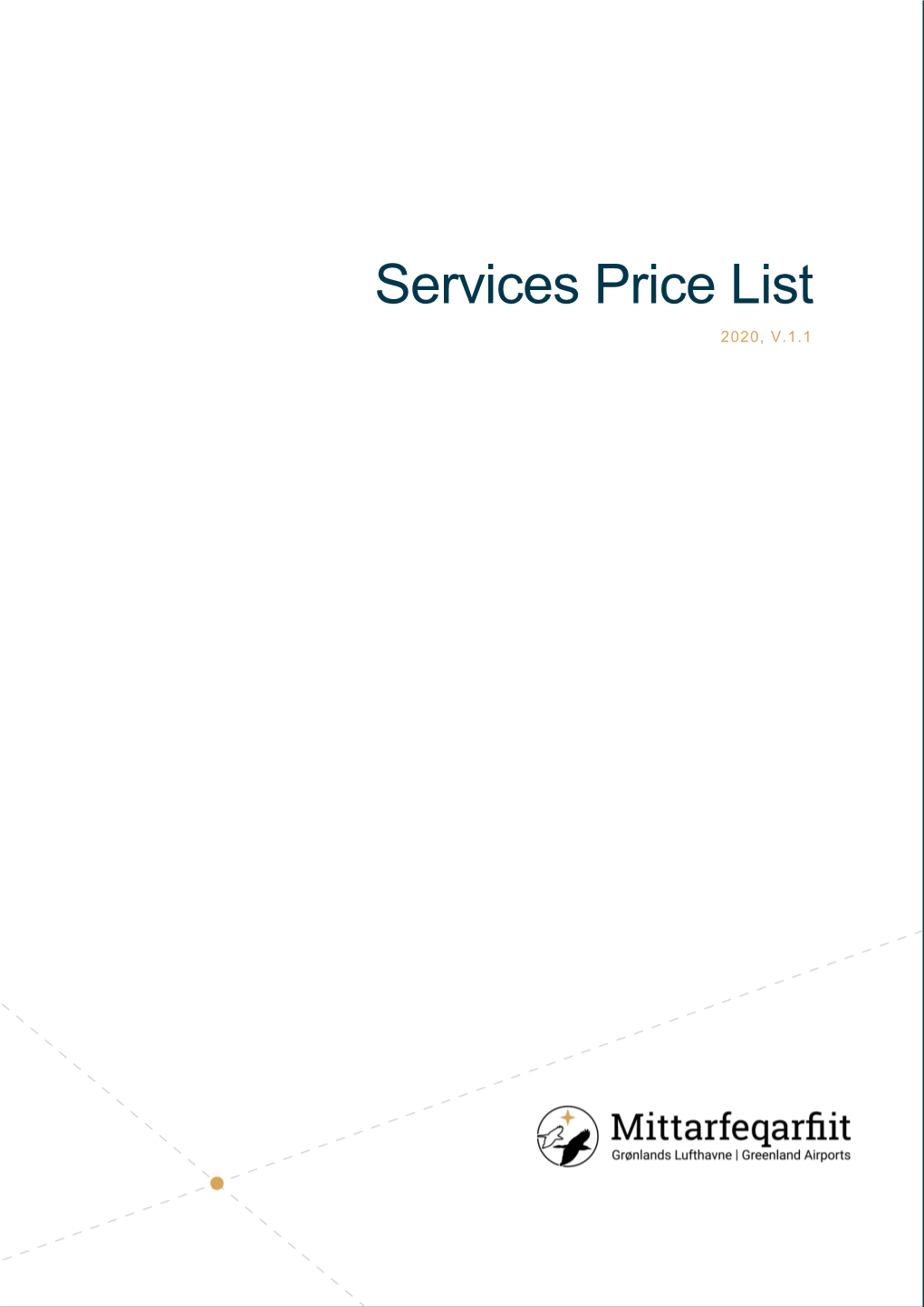 Services Price List 2020, V.1.1