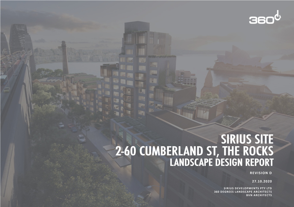 Sirius Site 2-60 Cumberland St, the Rocks Landscape Design Report Revision D