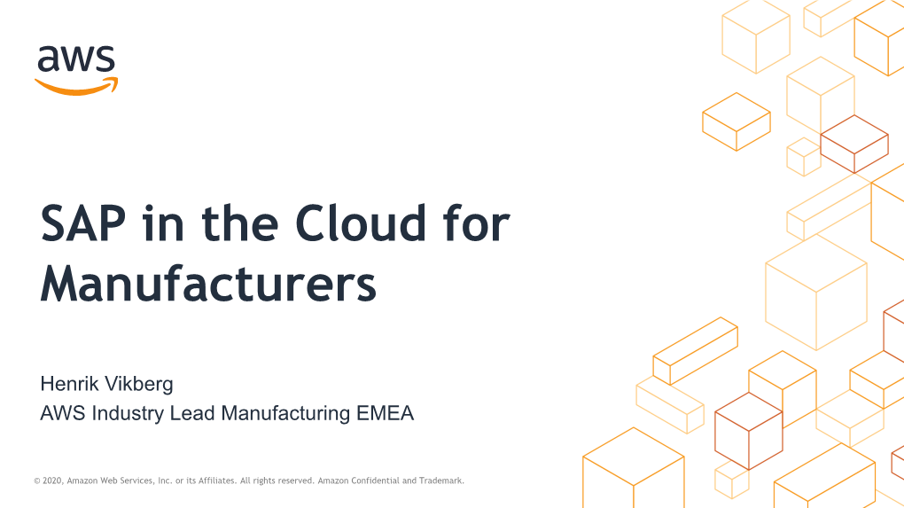 SAP in the Cloud for Manufacturers