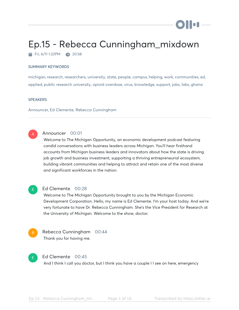 Ep.15 - Rebecca Cunningham Mixdown Fri, 6/11 1:32PM 20:58