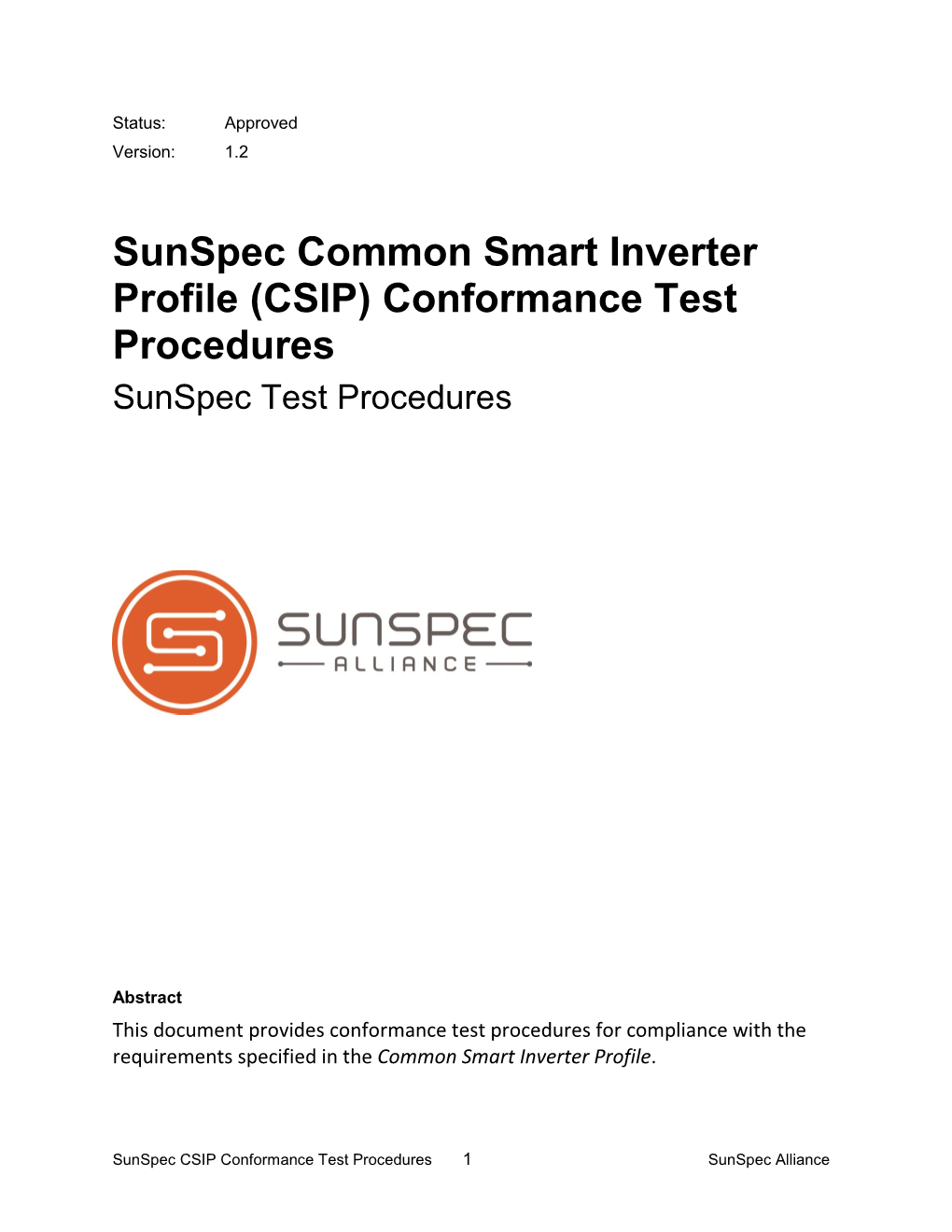CSIP) Conformance Test Procedures Sunspec Test Procedures