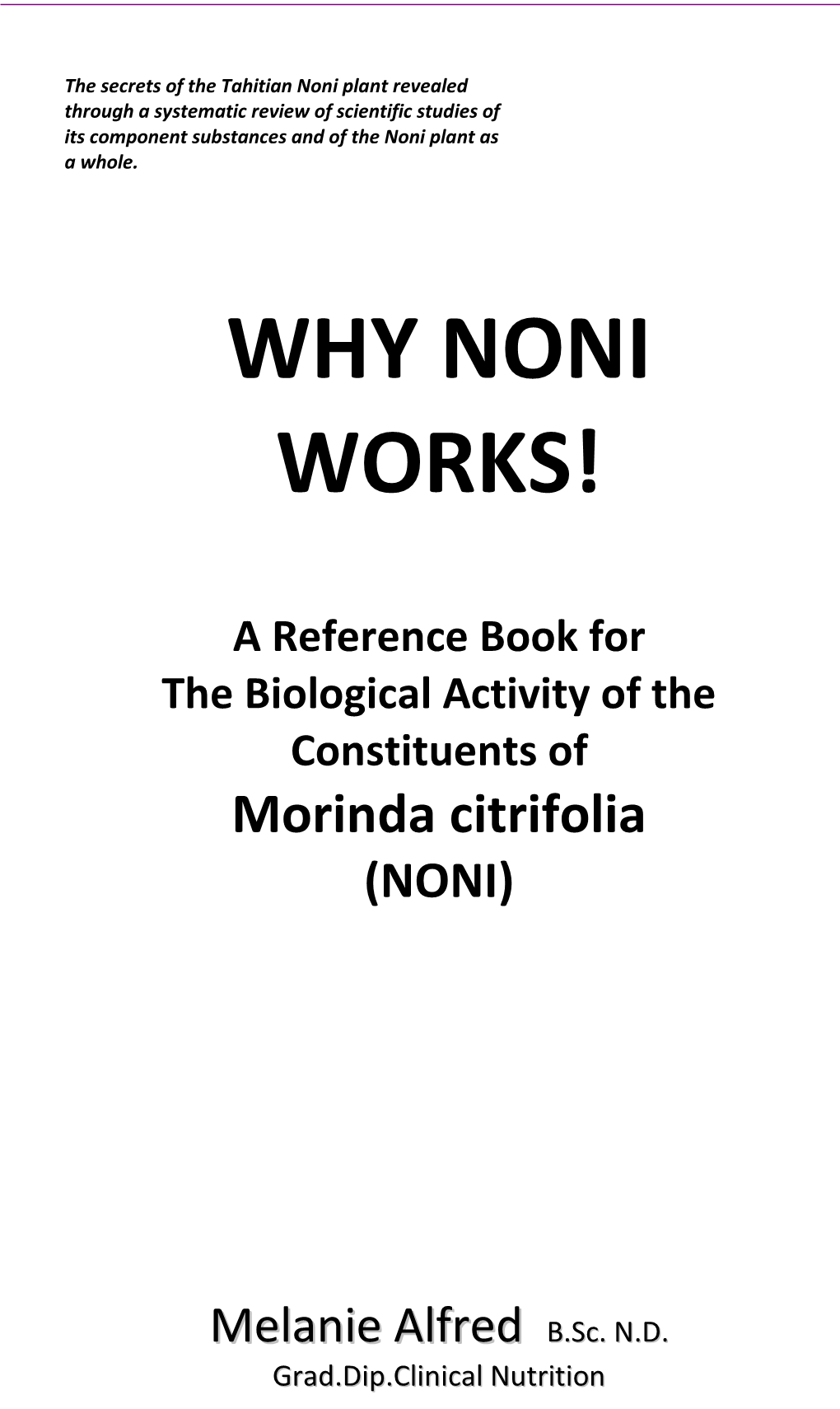 Why Noni Works!