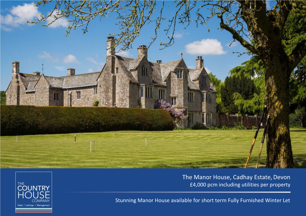 The Manor House, Cadhay Estate,Devon