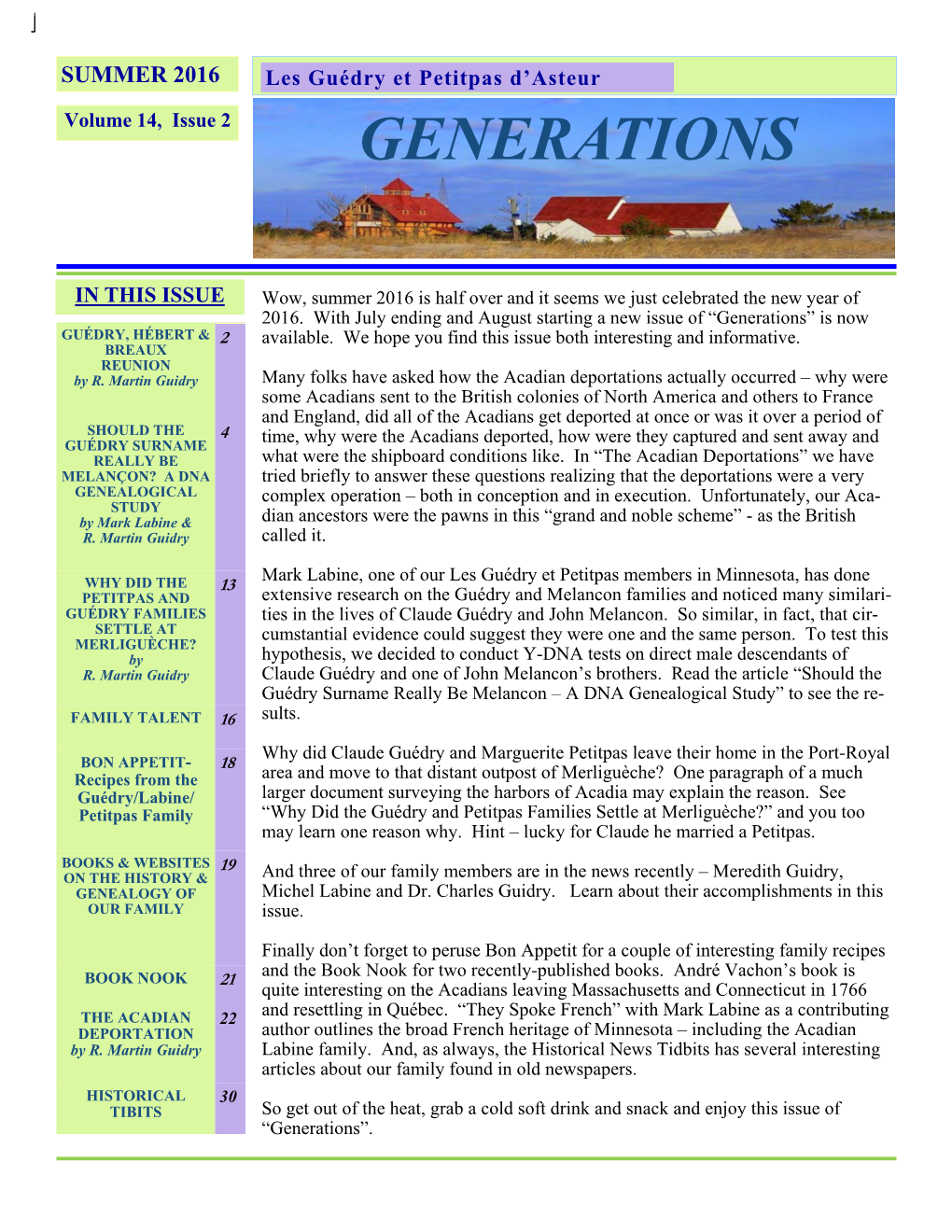 Summer 2016 Newsletter