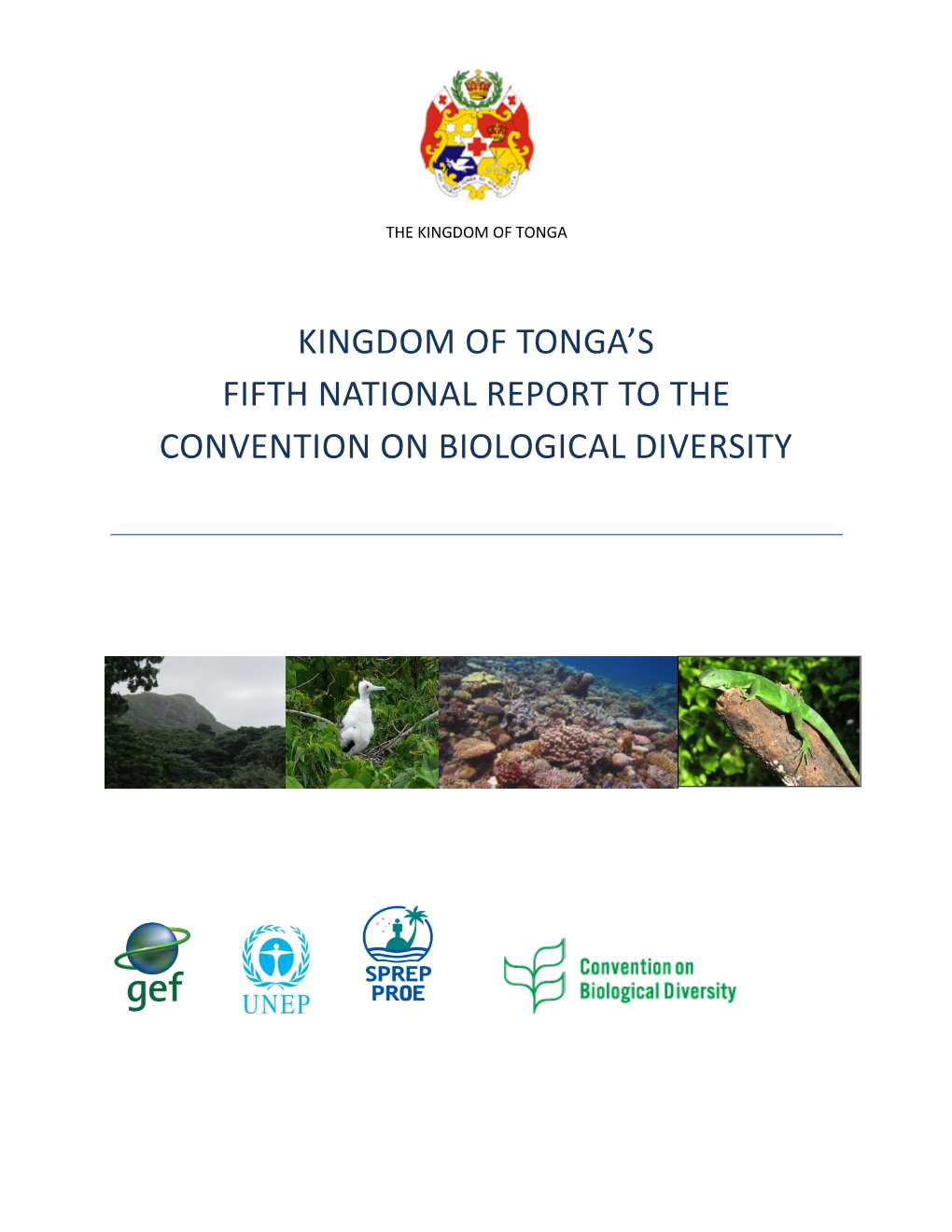 Kingdom of Tonga's Fifth National Report to the Convention on Biological