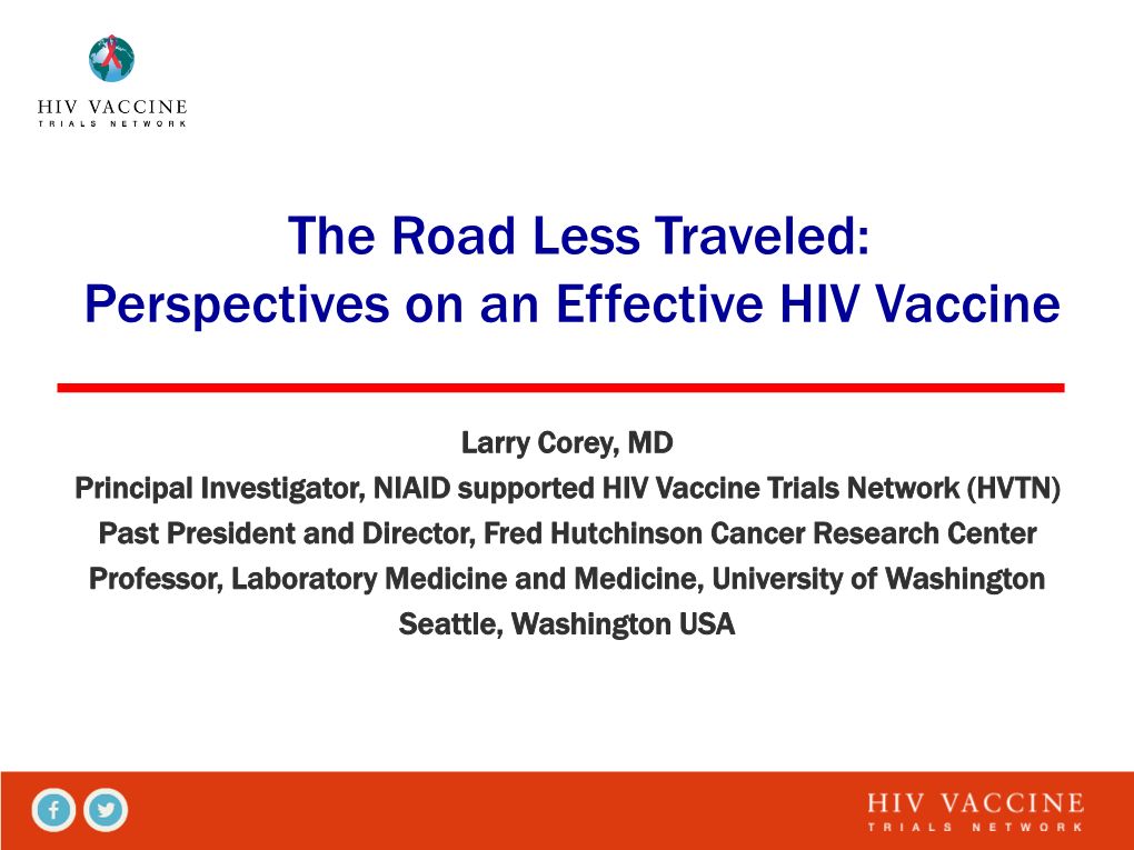 Perspectives on an Effective HIV Vaccine