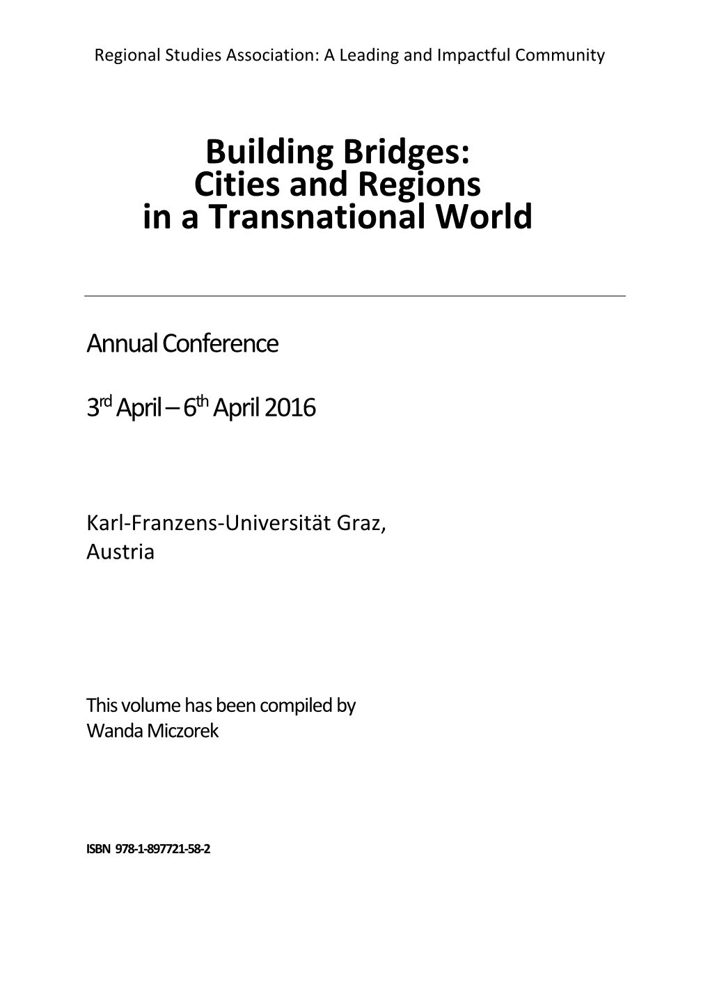 Building Bridges: Cities and Regions in a Transnational World