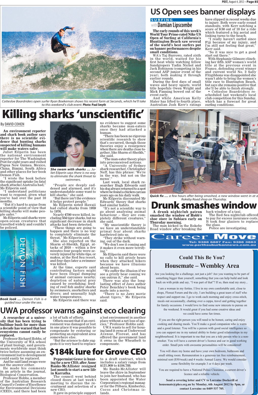 Killing Sharks 'Unscientific'