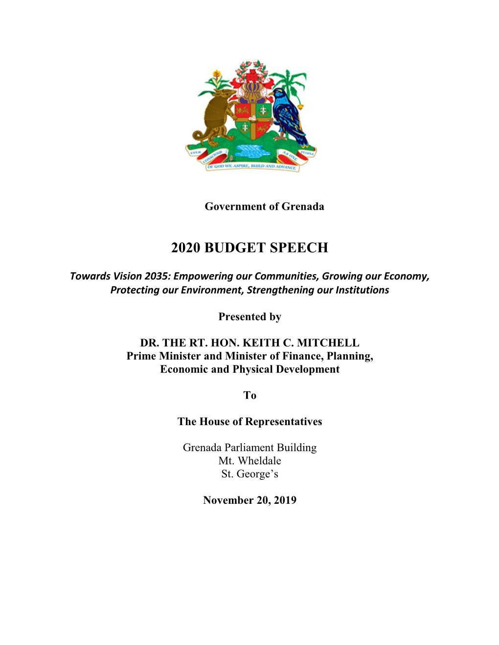 2020 Budget Speech