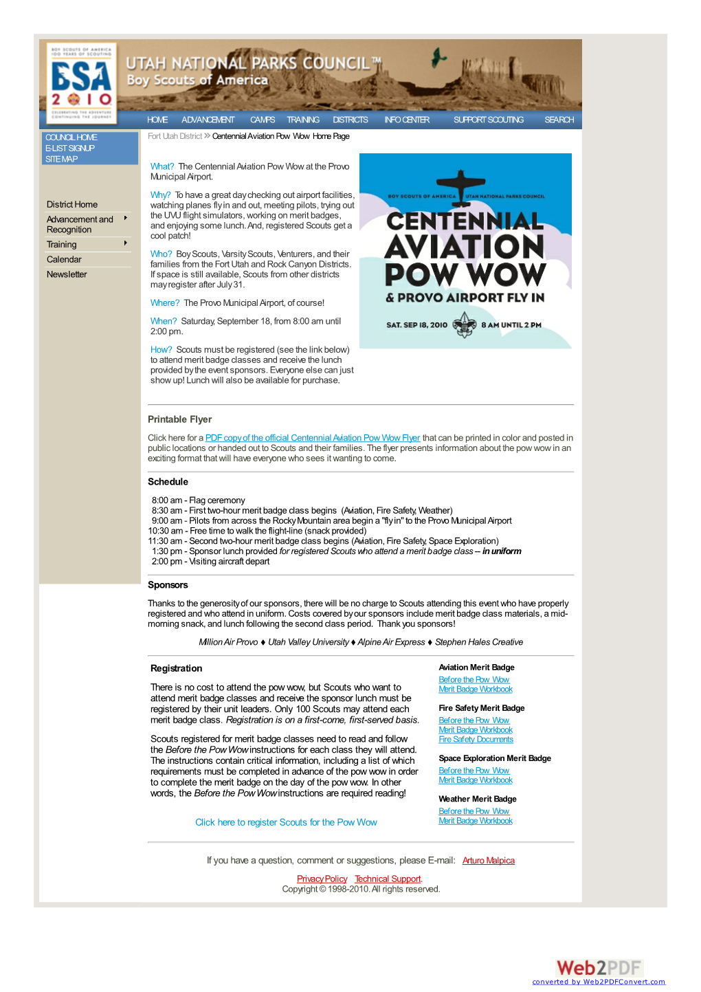 Aviation Pow Wow Webpage