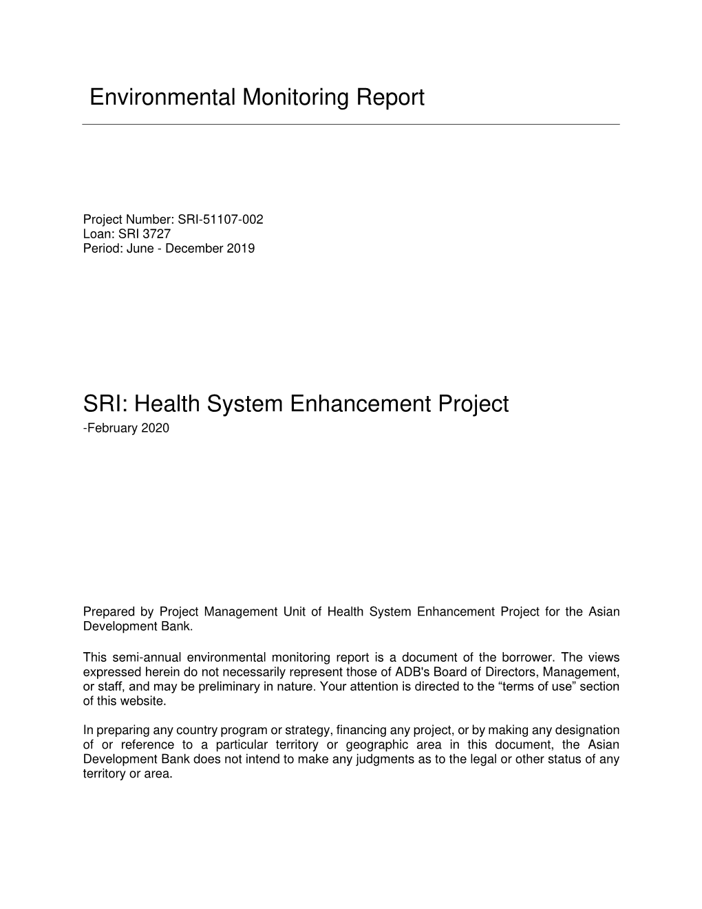 51107-002: Health System Enhancement Project