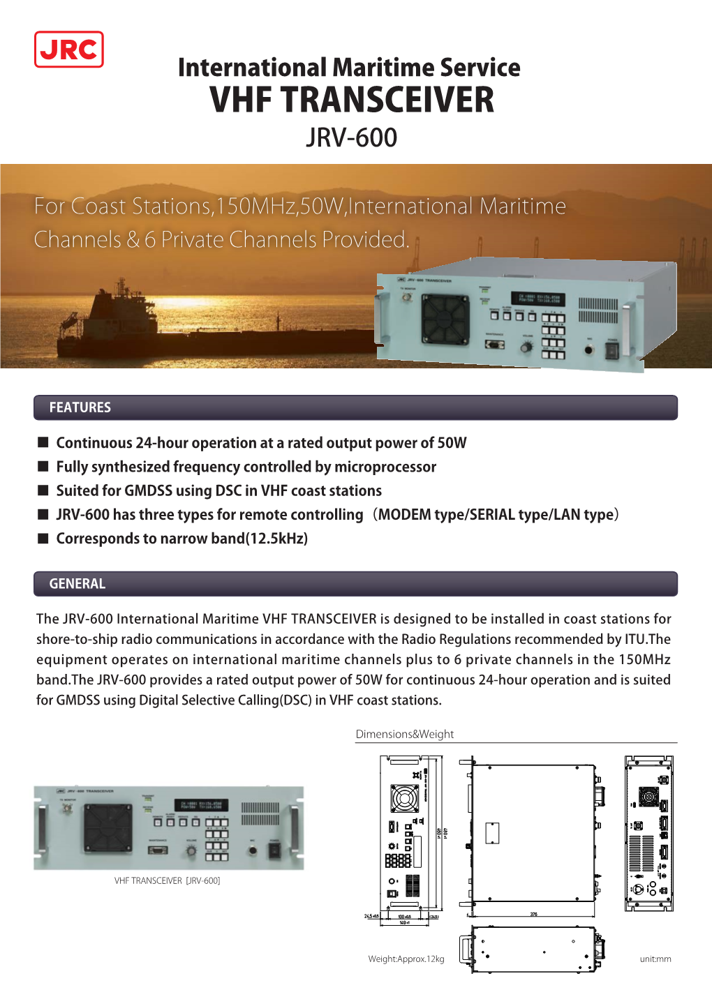 Vhf Transceiver Jrv-600