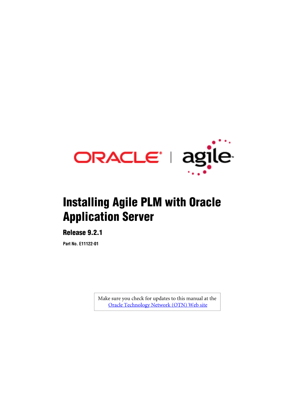 Installing Agile PLM with Oracle Application Server Release 9.2.1