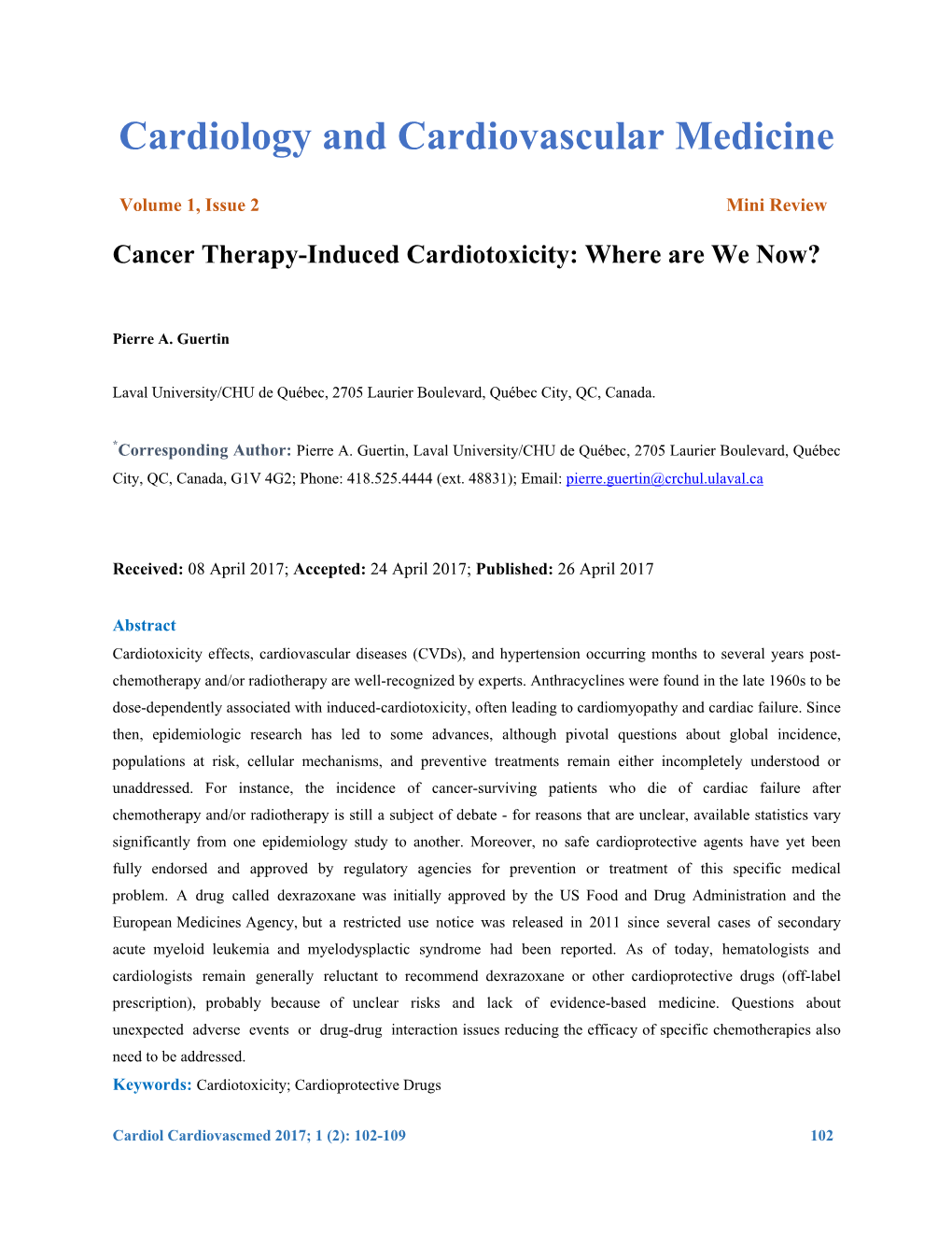 Cancer Therapy-Induced Cardiotoxicity: Where Are We Now?