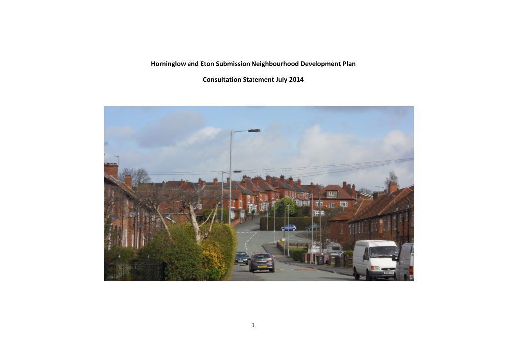 Horninglow and Eton Submission Neighbourhood Development Plan