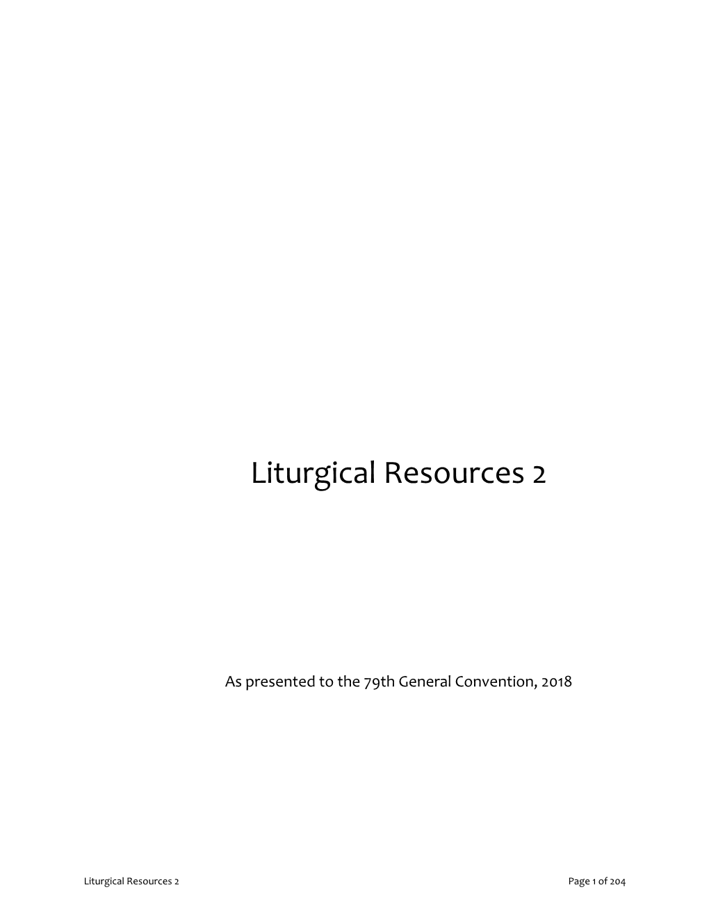 Liturgical Resources 2