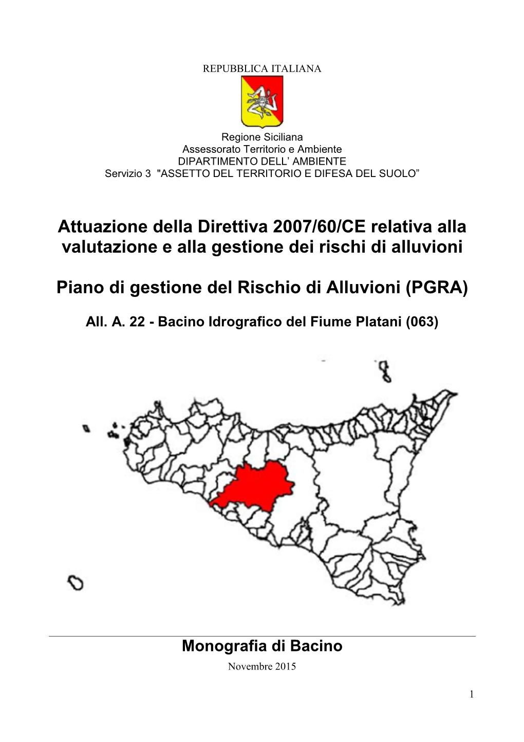 Bacino Idrografico Del Fiume Platani (063)