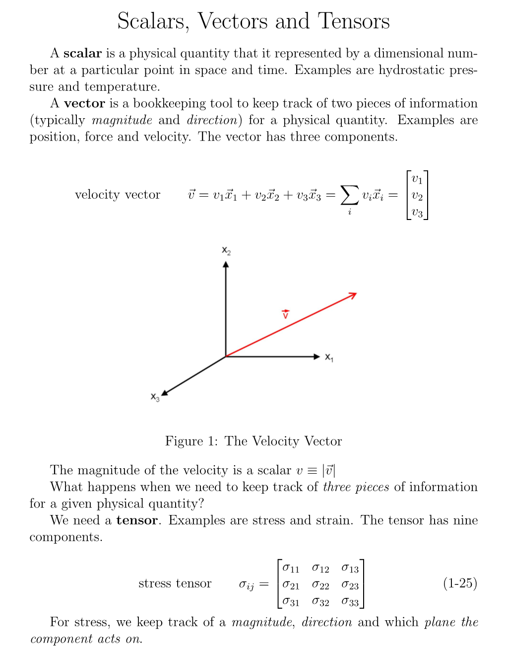 Scalars, Vectors and Tensors a Scalar Is a Physical Quantity That It Represented by a Dimensional Num- Ber at a Particular Point in Space and Time