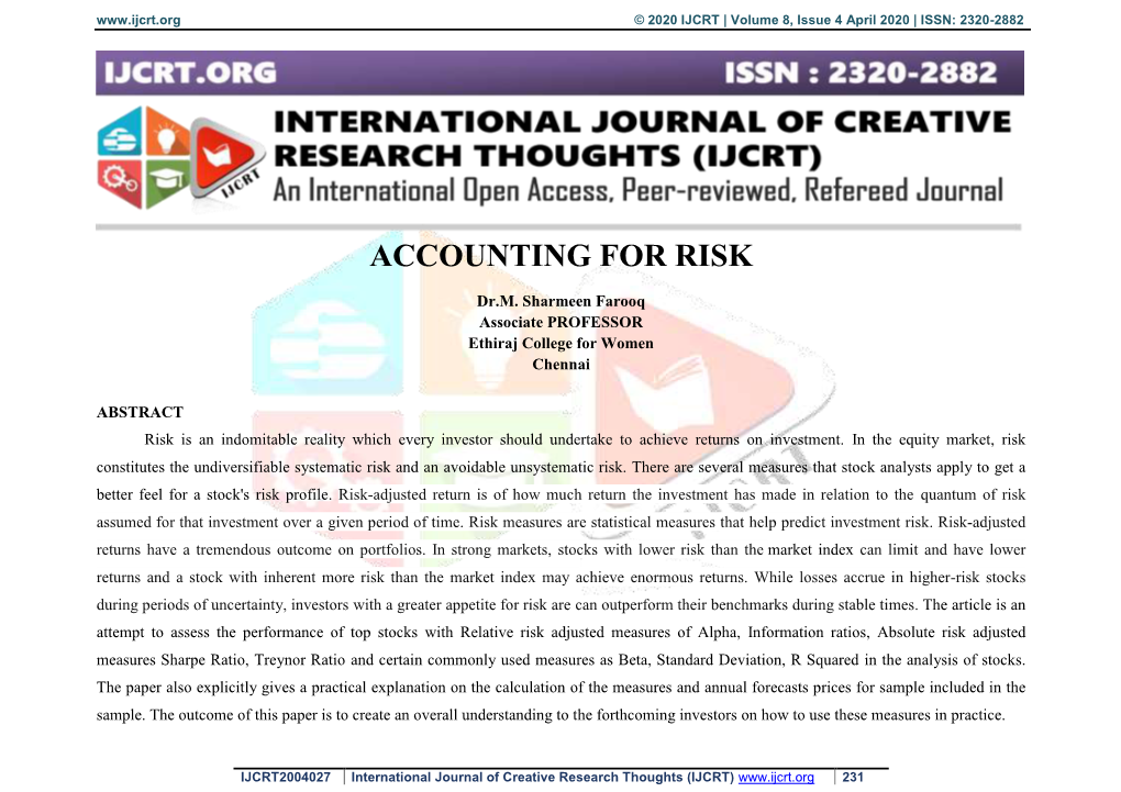 Accounting for Risk