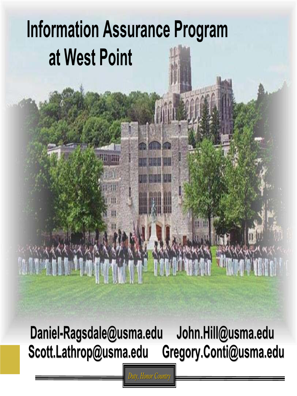 Information Assurance Program at West Point