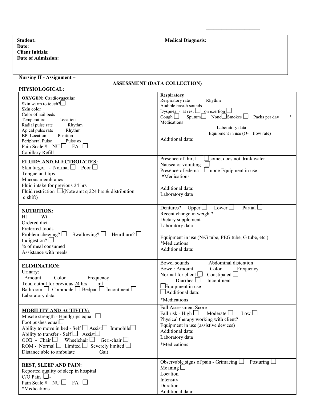 Assessment (Data Collection)