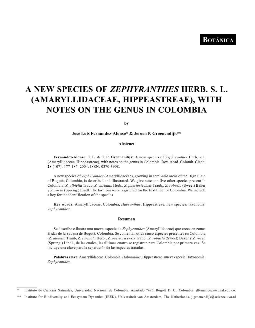 2-A New Species of Zephyranthes