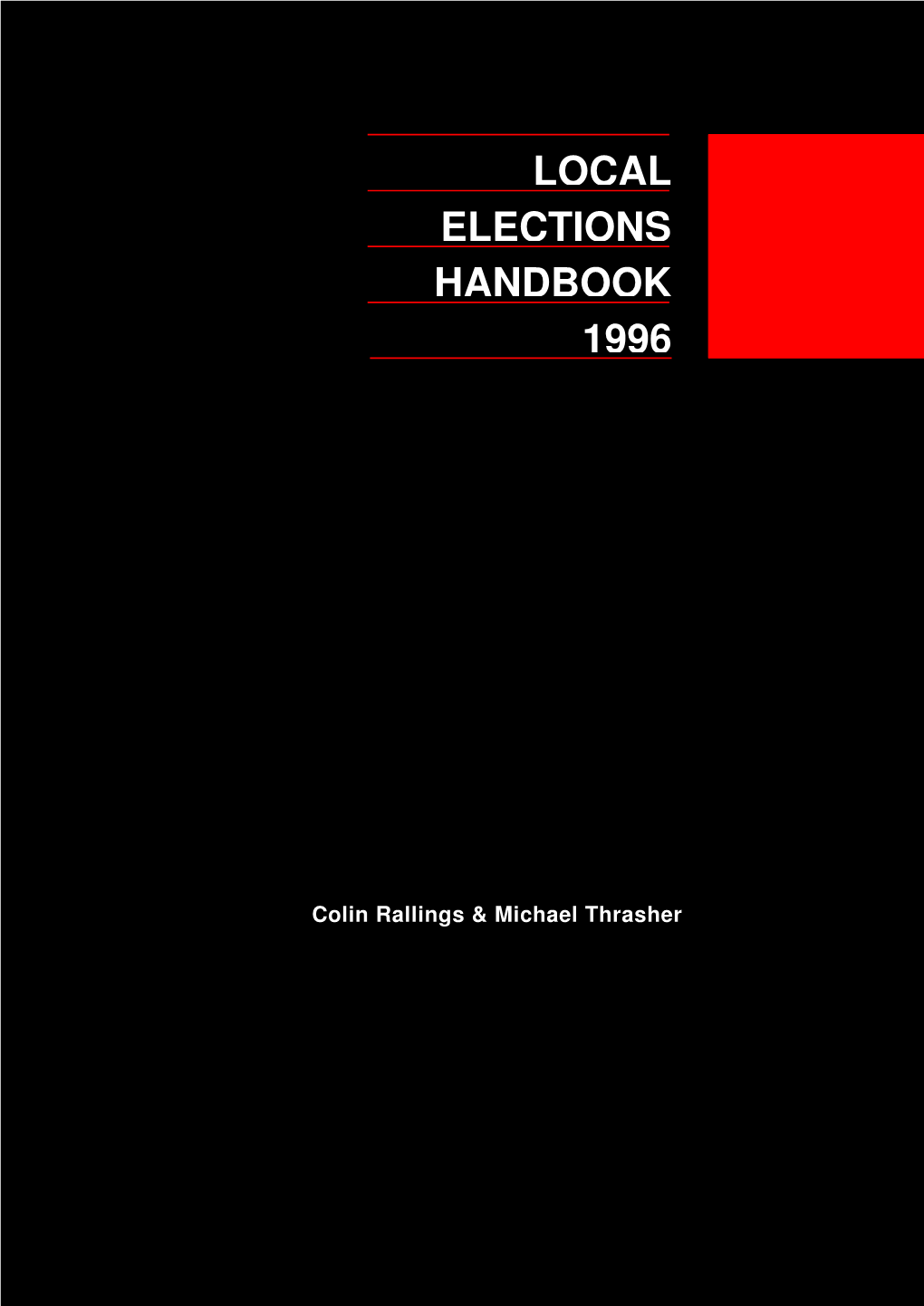 Local Elections Handbook 1996 Complete