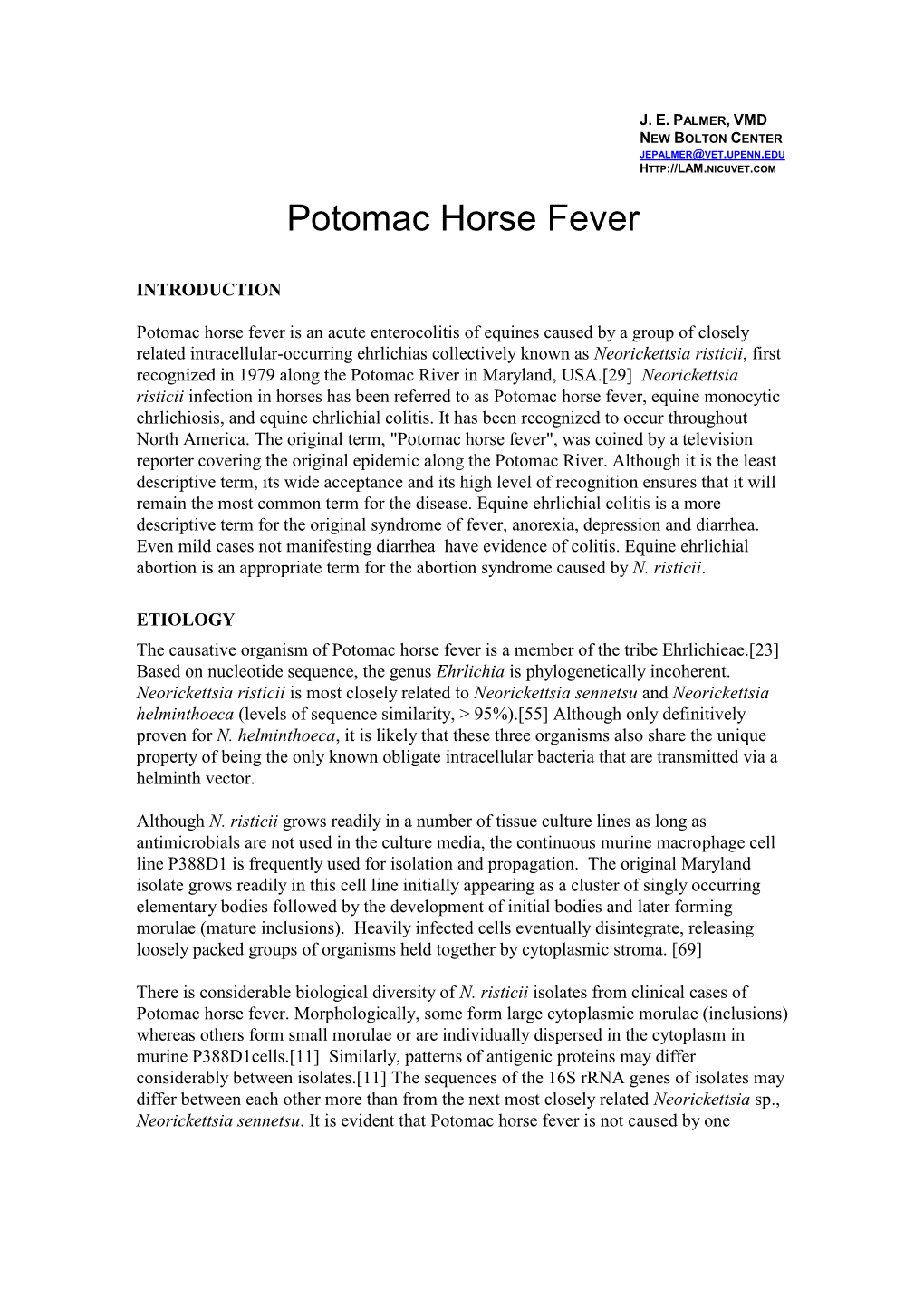 Potomac Horse Fever