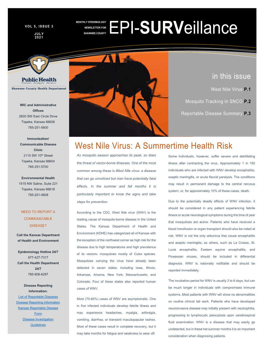 West Nile Virus: a Summertime Health Risk