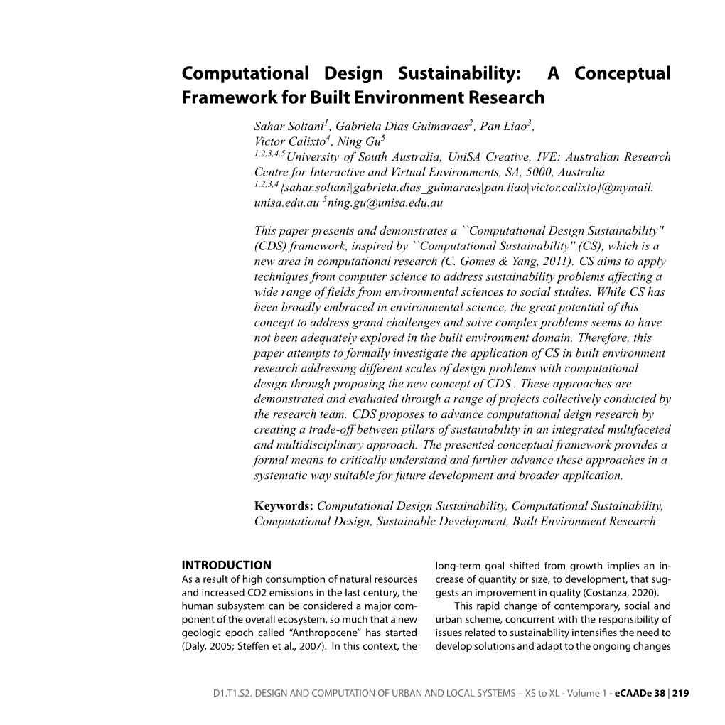 A Conceptual Framework for Built Environment Research