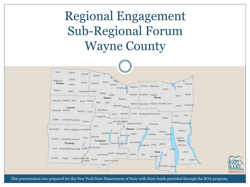 Regional Engagement Sub-Regional Forum Wayne County