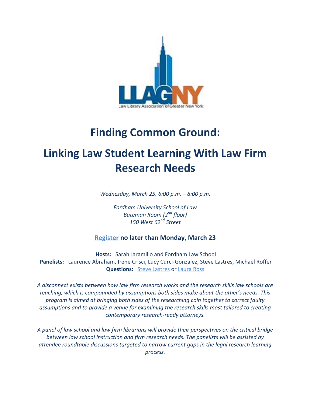 Finding Common Ground: Linking Law Student Learning with Law Firm Research Needs
