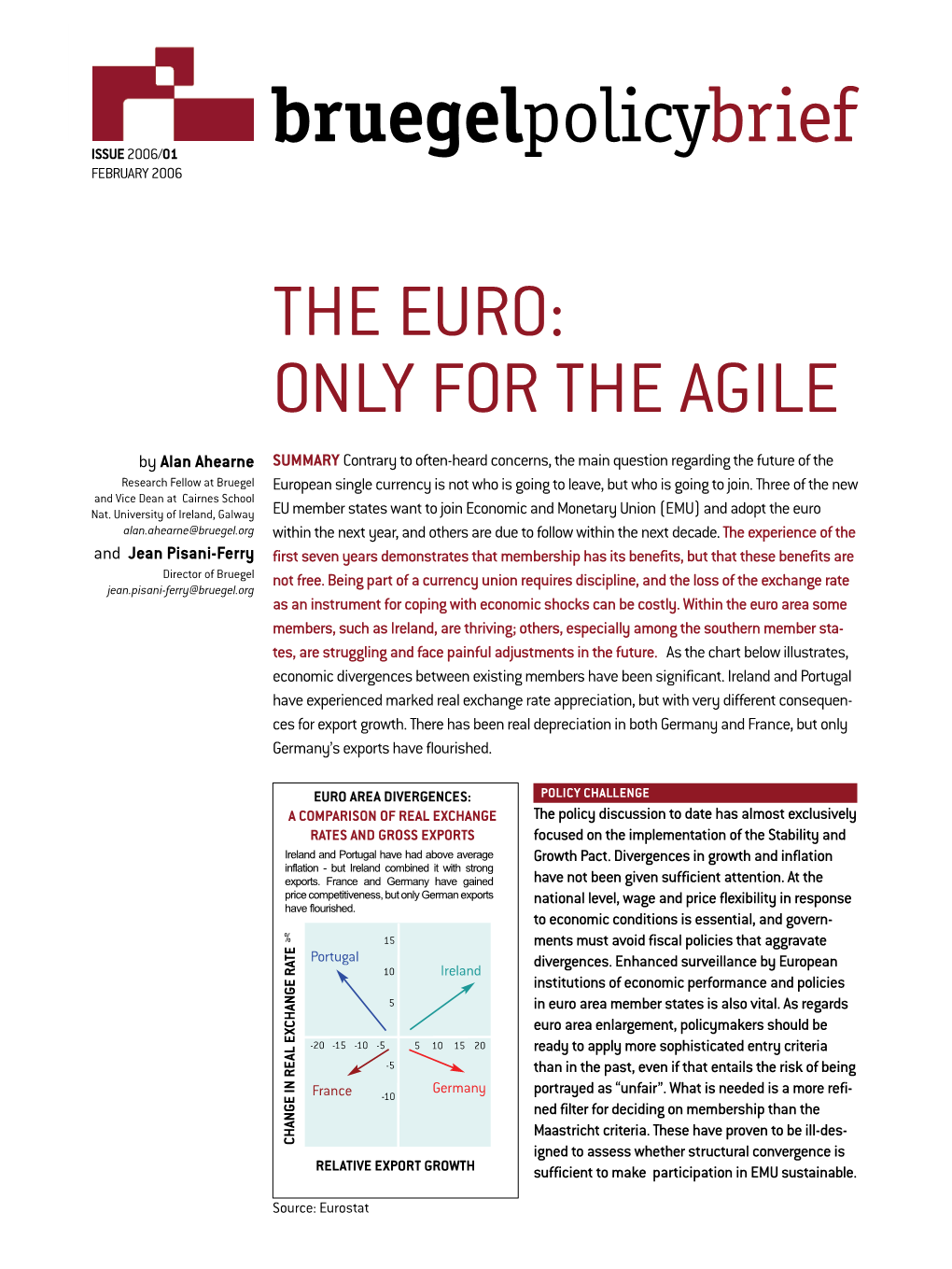 THE EURO: ONLY for the AGILE Bruegelpolicybrief