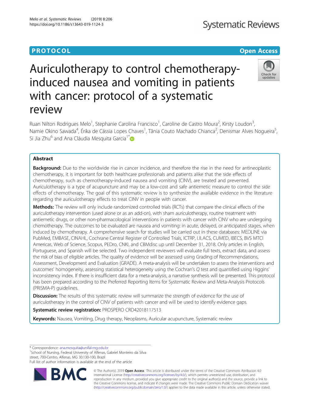 Auriculotherapy to Control Chemotherapy-Induced Nausea And