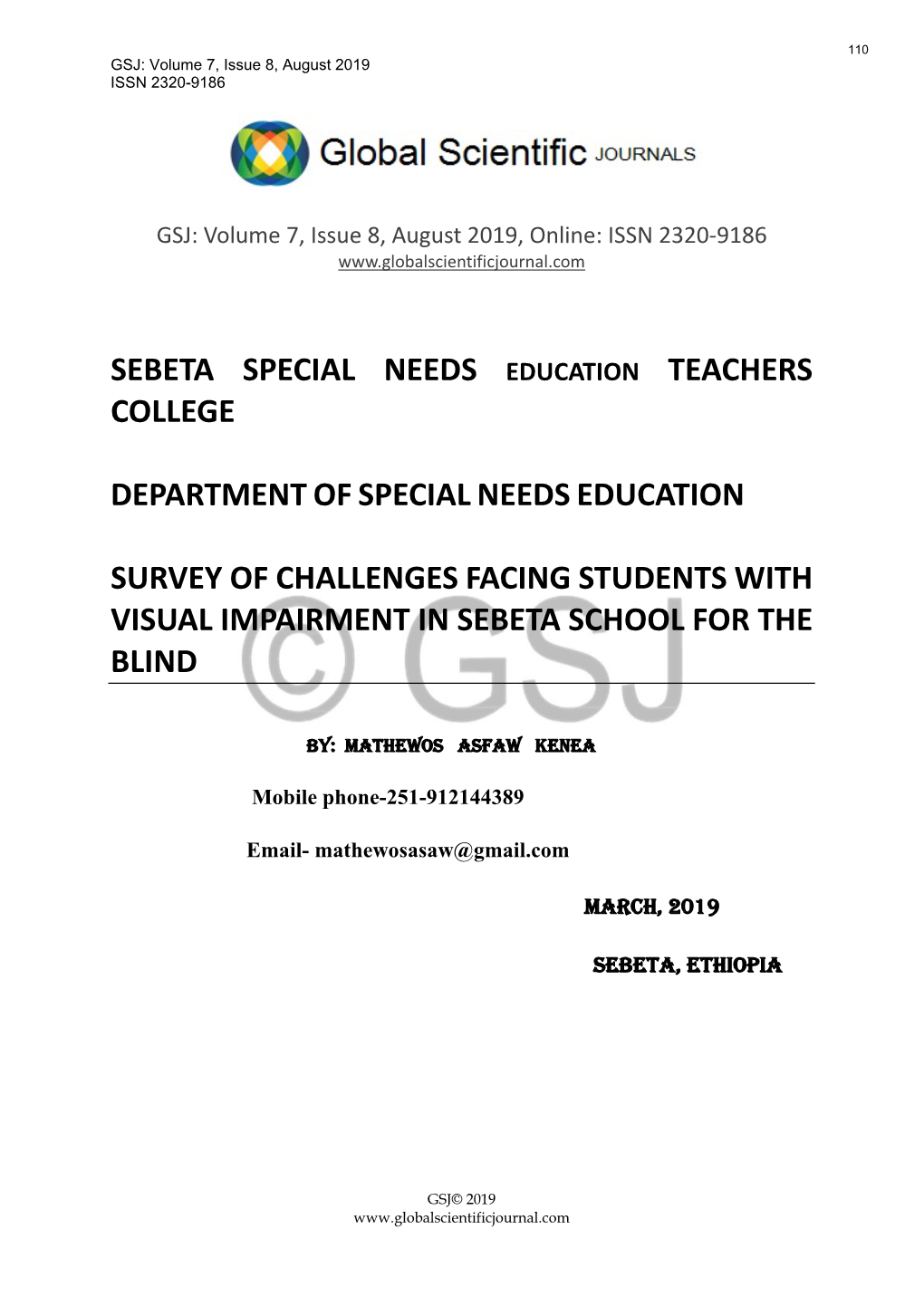 Sebeta Special Needs College