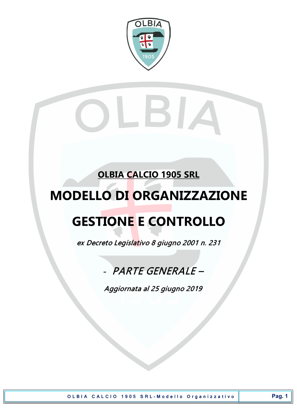 Modello Di Organizzazione Gestione E Controllo