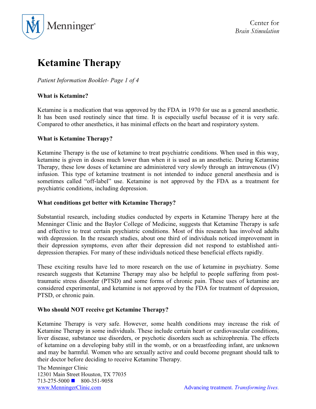 Ketamine Therapy