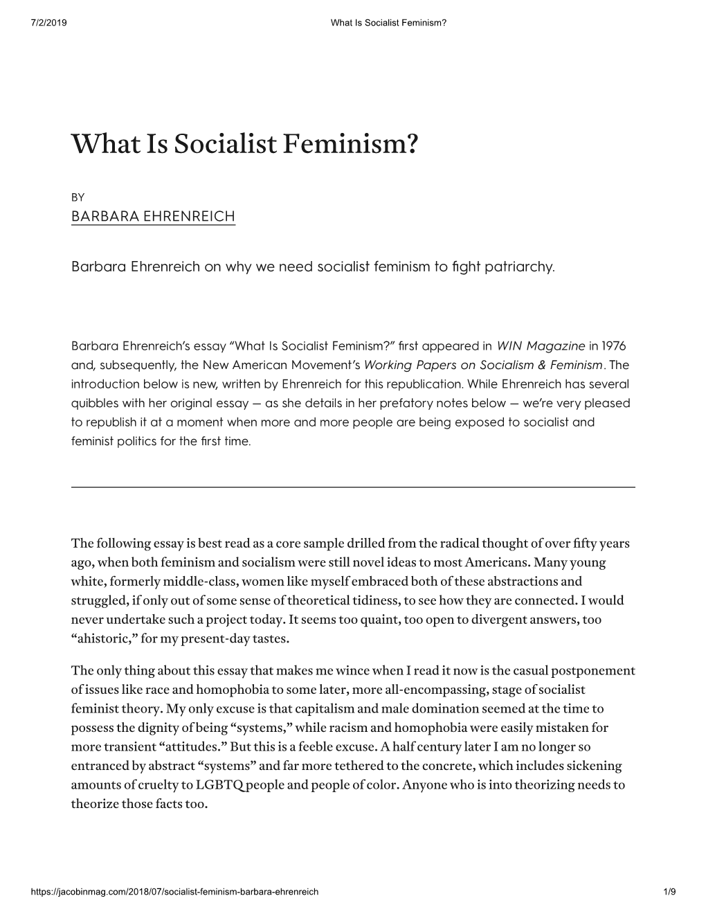 What Is Socialist Feminism?