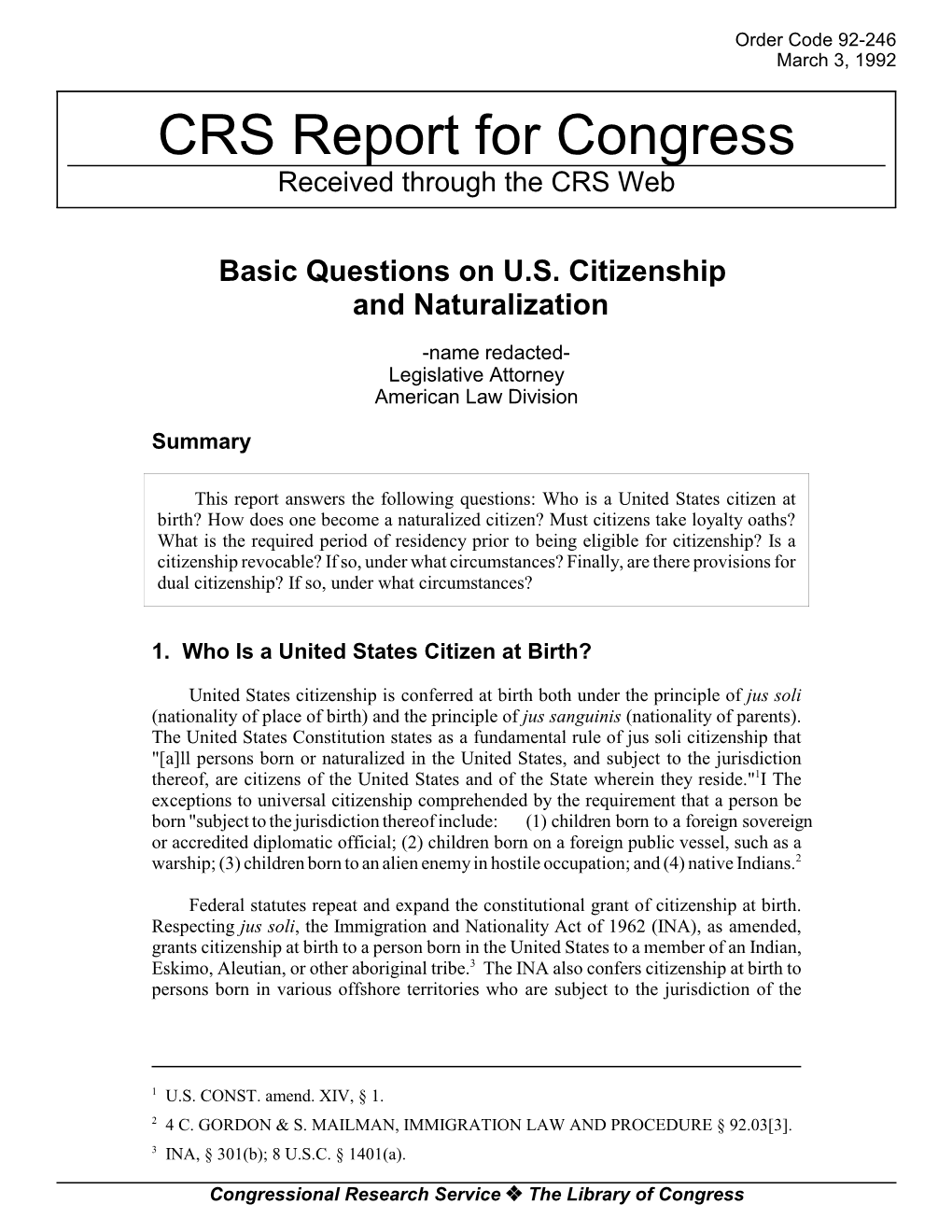 Basic Questions on U.S. Citizenship and Naturalization