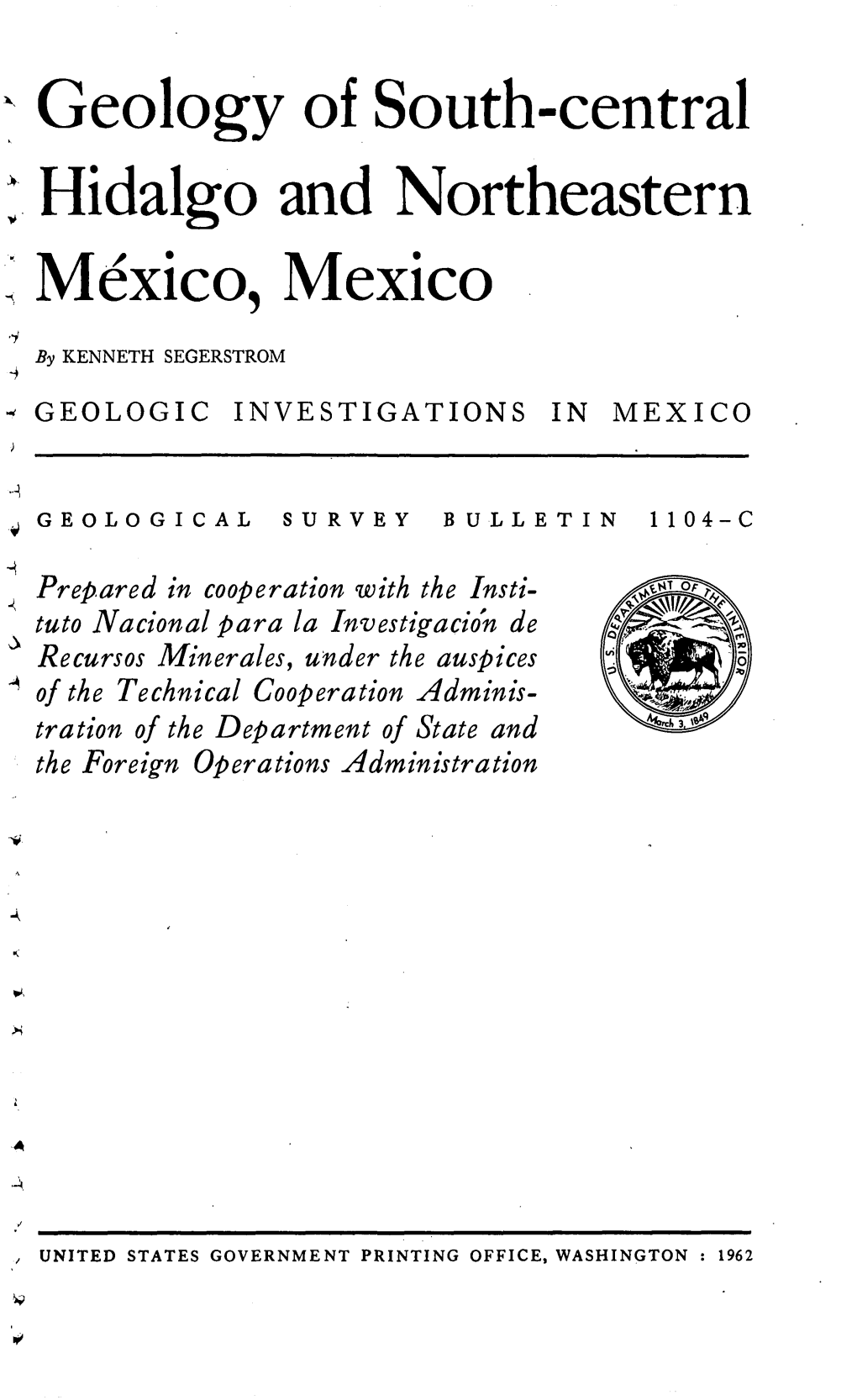 Geology of South-Central Hidalgo and Northeastern Mexico, Mexico